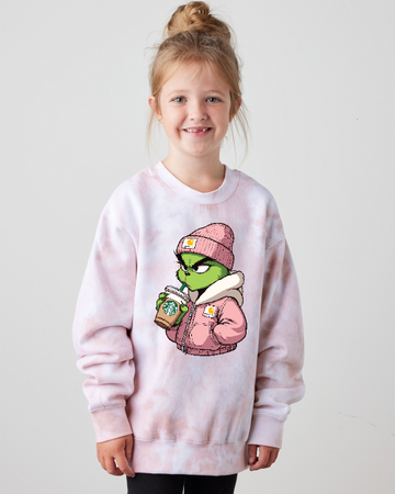 Girly Grinch Youth Tie Dye Crew